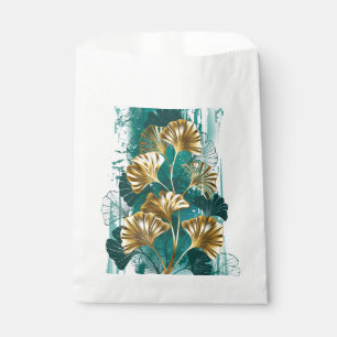 Sachets En Papier Branche avec Feuilles d'or Ginko Biloba