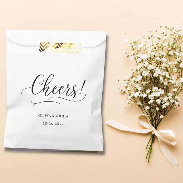 Sachets En Papier Bravo! simple élégant Script White Wedding Favor (Créateur téléchargé)