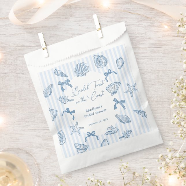 Sachets En Papier Bridal Toast On The Coast Seashells Bridal Shower (Coupé)