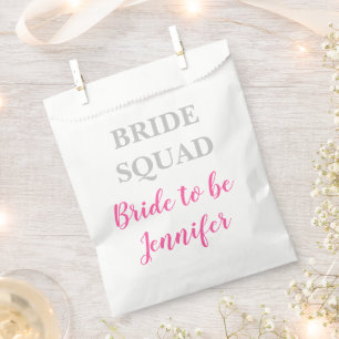 Sachets En Papier Bridesmaid Pink Nom personnalisé Mariage Bachelore