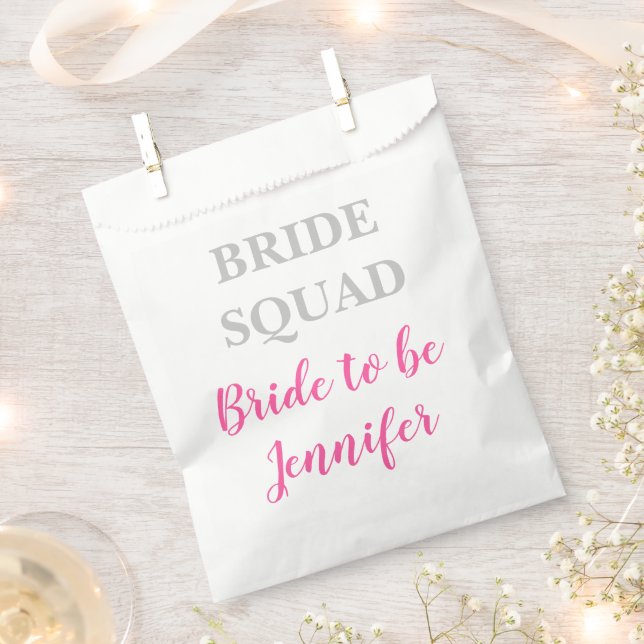 Sachets En Papier Bridesmaid Pink Nom personnalisé Mariage Bachelore (Coupé)