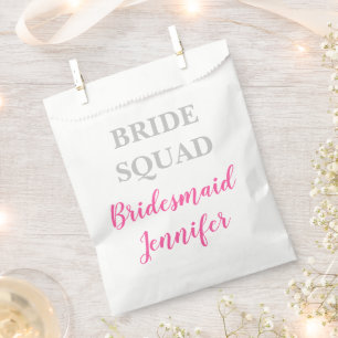 Sachets En Papier Bridesmaid rose Nom personnalisé Mariage Bachelore