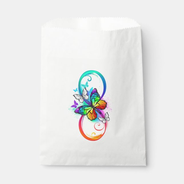 Sachets En Papier Bright infinity with rainbow butterfly (Devant)