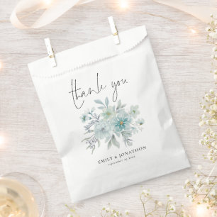Sachets En Papier Brume de mer bleu sarcelle florale Engagement Merc