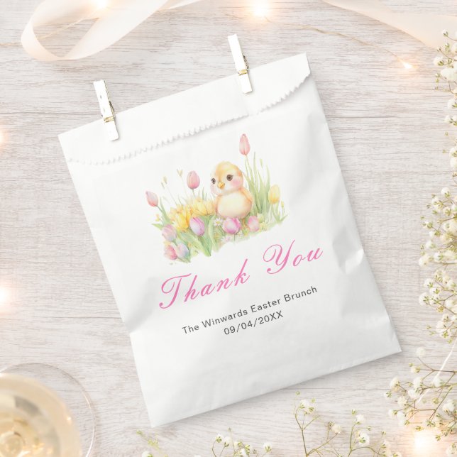 Sachets En Papier Brunch de Pâques poussin printanier (Coupé)