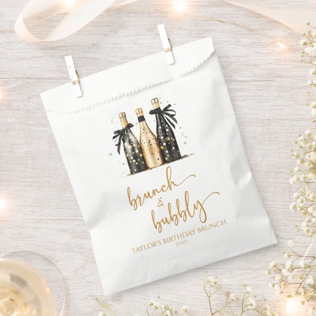 Sachets En Papier Brunch et Bubbly Champagne Anniversaire Brunch (Coupé)