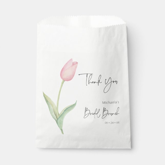 Sachets En Papier Brunch nuptial moderne Tulip rose solo (Devant)