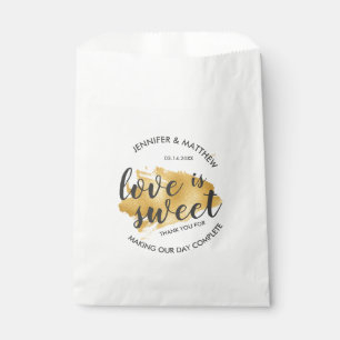 Sachets En Papier Brush or moderne Stroke Love is Sweet Mariage