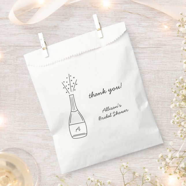Sachets En Papier Bubbly Popping Champagne Bottle Bridal Shower (Coupé)