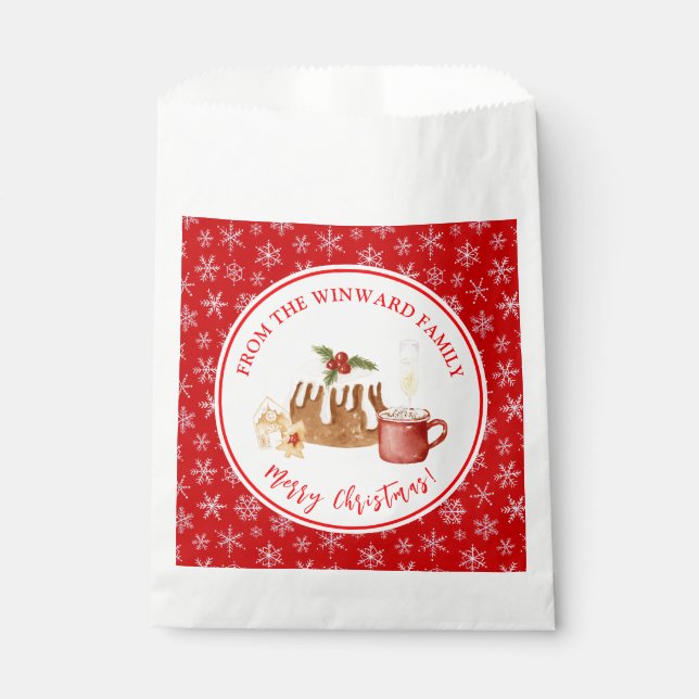 Sachets En Papier Bûche de Noël pour la fête de Noël (Devant)