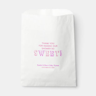 Sachets En Papier Buffet doux de sucrerie de douche rose de bébé