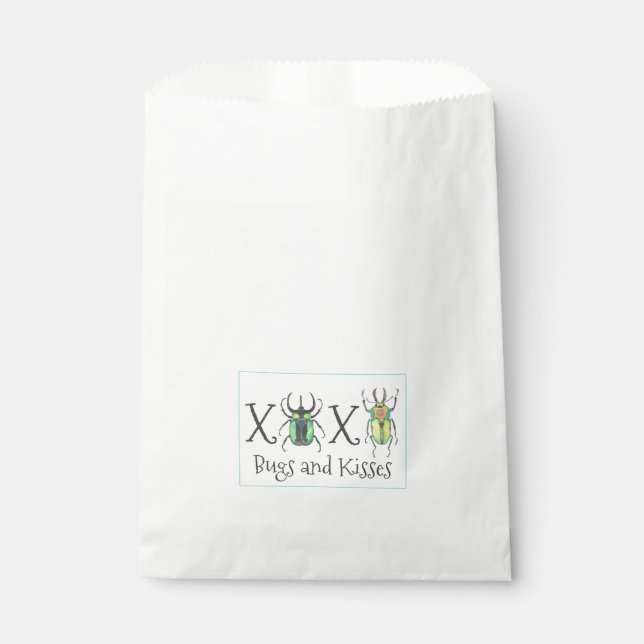 Sachets En Papier Bugs et baisers XOXO Saint Valentin (Devant)