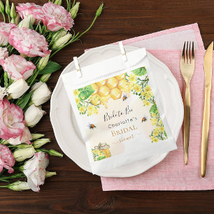 Sachets En Papier Bumble abeilles miel florales jaunes Fête des mari