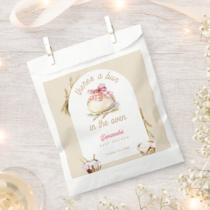 Sachets En Papier Bun Dans Le Four Rose Gingham Arc Enfant Fête Prén