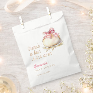Sachets En Papier Bun In The Oven Ruban Gingham Rose Baby Shower