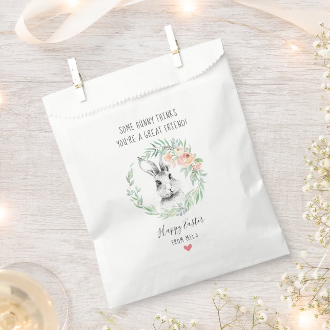 Sachets En Papier Bunny Friend School Fête de Pâques (Coupé)