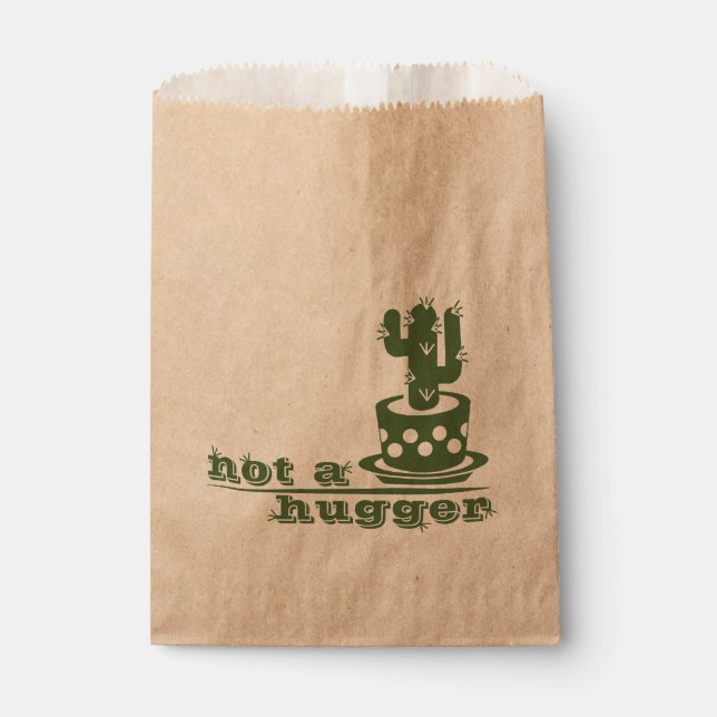 Sachets En Papier Cactus Pas un gros cactus drôle dire (Devant)