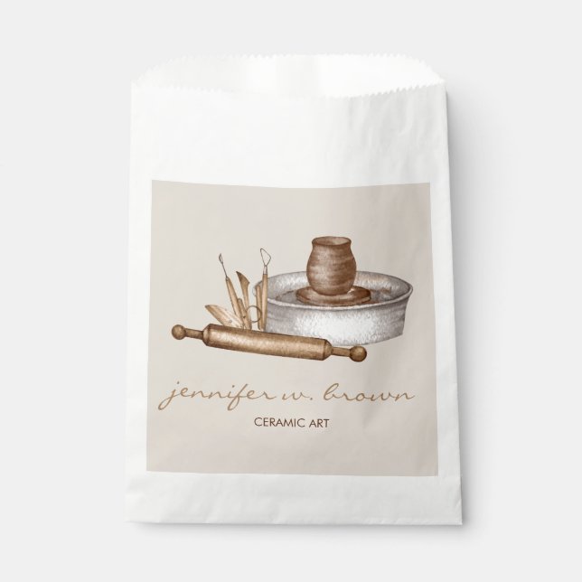 Sachets En Papier Cadeau client en céramique poterie (Devant)