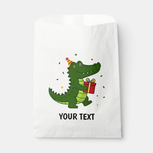 Sachets En Papier Cadeau de Crocodile Mignon (Devant)