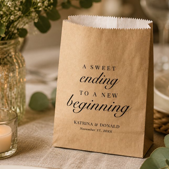 Sachets En Papier Cadeau de fin douce élégante écriture blanche (Créateur téléchargé)