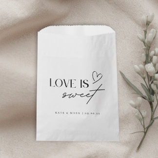 Sachets En Papier Cadeau de mariage Minimaliste Love is Sweet