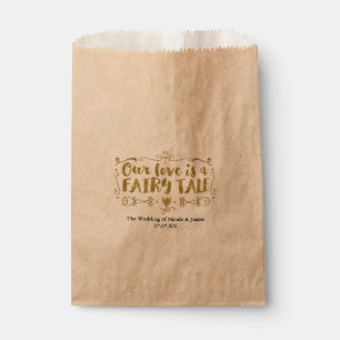 Sachets En Papier Cadeau de mariage personnalisé Or NOTRE AMOUR EST 