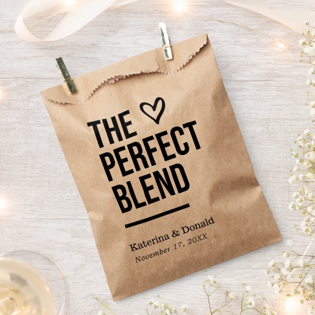 Sachets En Papier Cadeau de mariage Rustic Kraft Perfect Blend (Coupé)