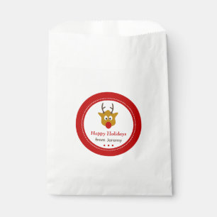 Sachets En Papier Cadeau de Noël à rennes rouges mignon