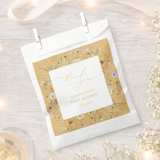 Sachets En Papier Cadeau de remerciement de Baby Shower aquarelle ru (Coupé)