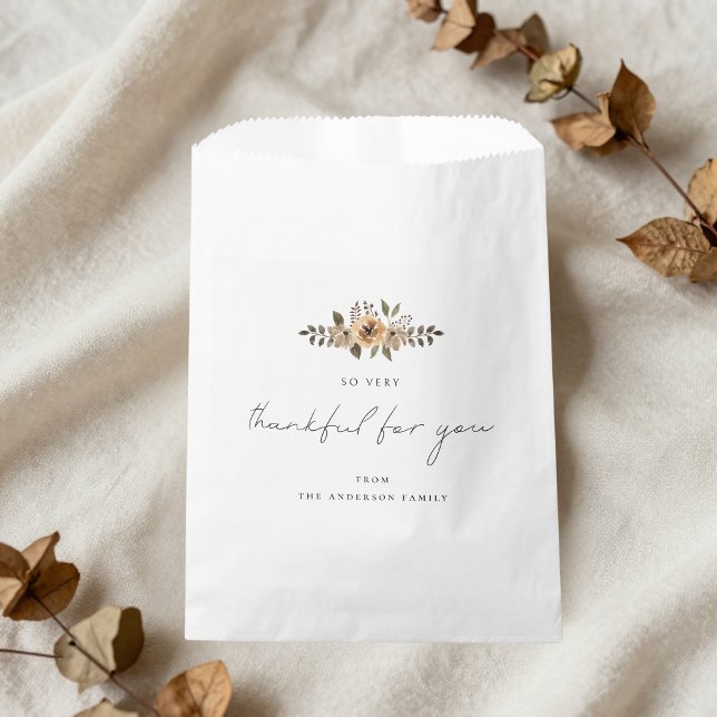 Sachets En Papier Cadeau nostalgique de floraison d'automne de Thank (Créateur téléchargé)