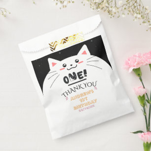Sachets En Papier Cadre de chat mignon étoiles scintillantes 1er ann