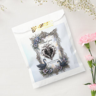 Sachets En Papier Cadre de mariage Black Swan – Amour gothique roman