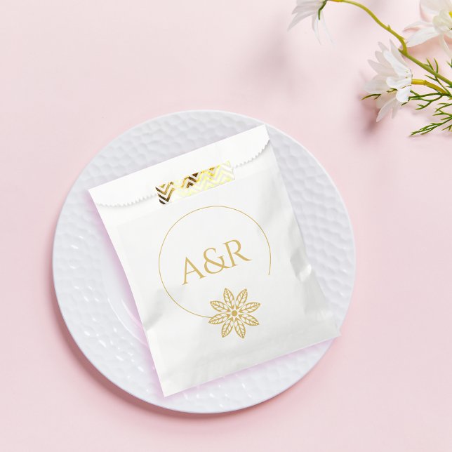 Sachets En Papier Cadre et initiales élégants inspirés de bijoux mar (Créateur téléchargé)