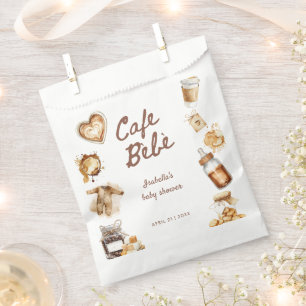 Sachets En Papier Café Bébé Bébé Prépare du Café Brun Fête Prénatale