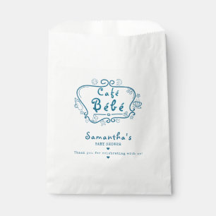 Sachets En Papier Café Bébé French Modern Cute Blue Boy Baby shower