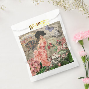 Sachets En Papier Café Lady Victorian Femme Rose Classy