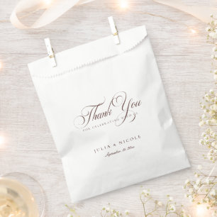 Sachets En Papier Calligraphie de mariage classique écriture anglais