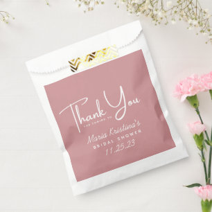 Sachets En Papier Calligraphie de Merci de Fête des mariées rose