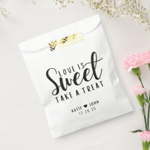 Sachets En Papier Calligraphie L'amour est doux Prenez un Mariage de