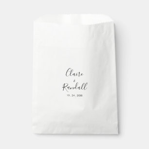 Sachets En Papier Calligraphie Mariage noir et blanc