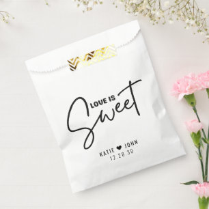Sachets En Papier Calligraphie moderne L'amour est Mariage doux
