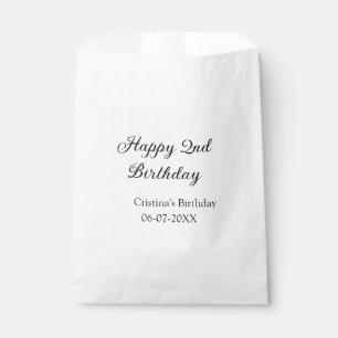 Sachets En Papier calligraphie simple minimum heureux 2e anniversair