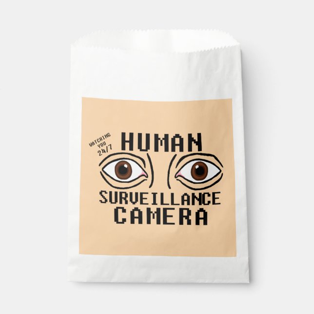 Sachets En Papier Caméra de surveillance humaine humour sec (Devant)