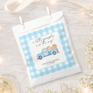 Sachets En Papier Camion bleu Un Baby shower Automne Un Peu Citrouil