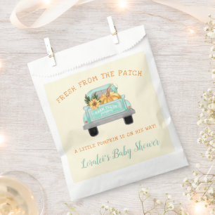 Sachets En Papier Camion Crem Farm Avec Baby shower Automne Citrouil