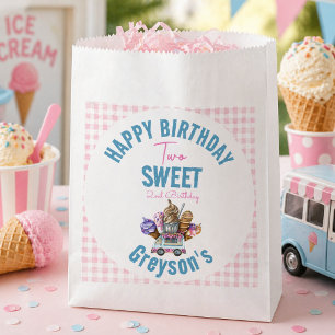 Sachets En Papier Camion de Glace Garçon Deux Douce 2ème Fête d'Anni