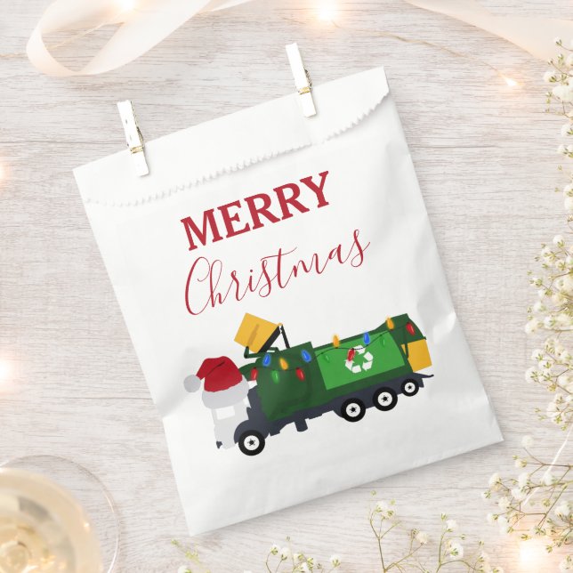 Sachets En Papier Camion de recyclage de Noël (Coupé)