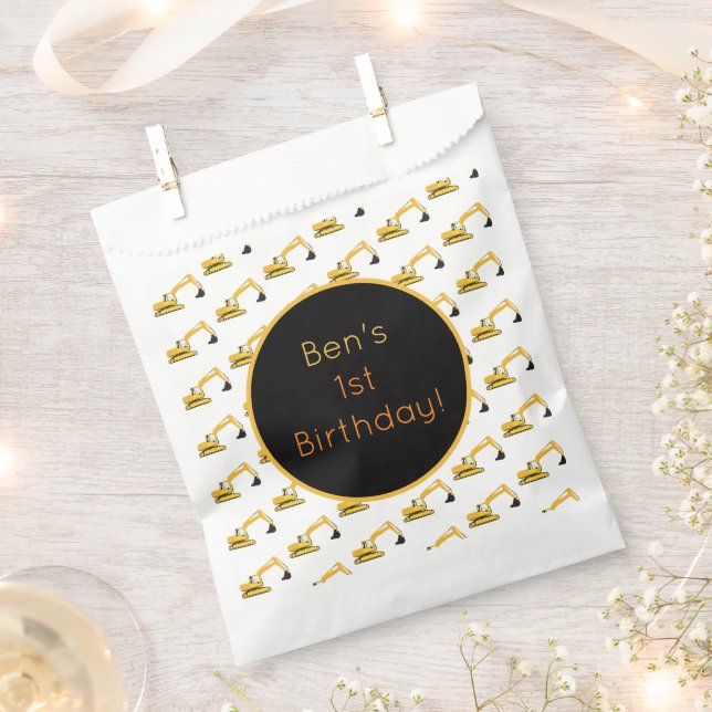 Sachets En Papier Camions de construction d'excavateurs (Coupé)