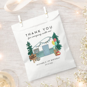 Sachets En Papier Camper Camper Van Trees Camping 1er anniversaire