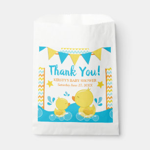 Sachets En Papier Canard en caoutchouc jaune et bleu à pois pour Bab